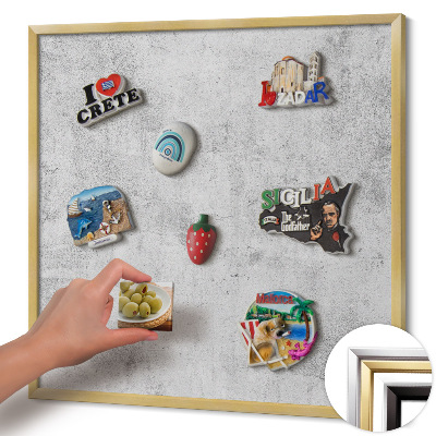 Tableau magnétique avec cadre doré Texture de béton usée