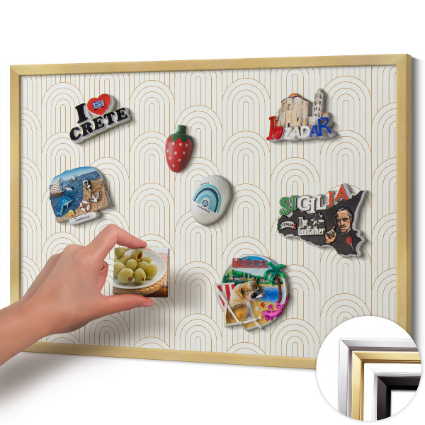 Tableau magnétique avec cadre doré Arcs réguliers alignés