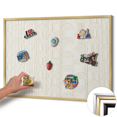 Tableau magnétique avec cadre doré Arcs réguliers alignés