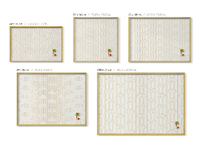 Tableau magnétique avec cadre doré Arcs réguliers alignés