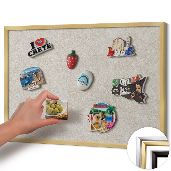 Tableau magnétique avec cadre doré Texture subtile du grès