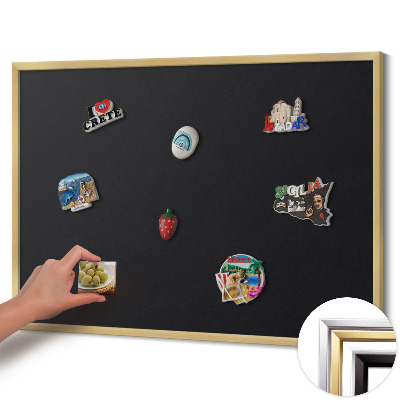 Tableau magnétique avec cadre doré Couleur noire