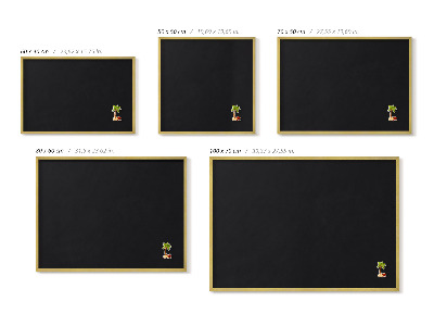 Tableau magnétique avec cadre doré Couleur noire