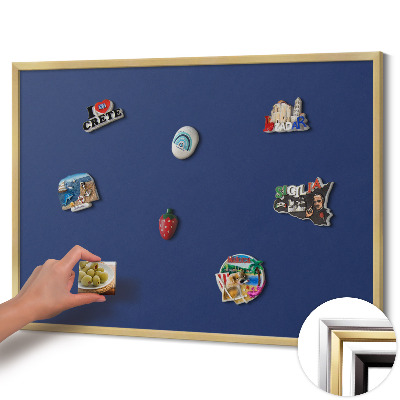 Tableau magnétique avec cadre doré Couleur bleu marine