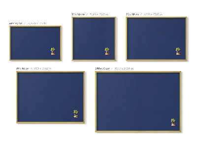 Tableau magnétique avec cadre doré Couleur bleu marine