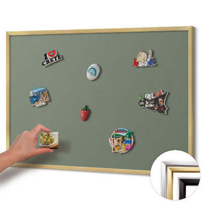 Tableau magnétique avec cadre doré Couleur olive