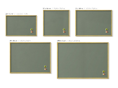 Tableau magnétique avec cadre doré Couleur olive