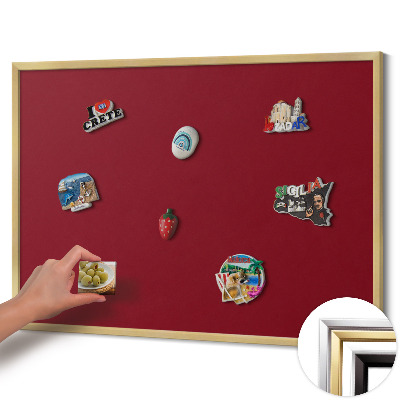 Tableau magnétique avec cadre doré Couleur bordeaux
