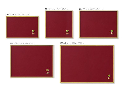 Tableau magnétique avec cadre doré Couleur bordeaux