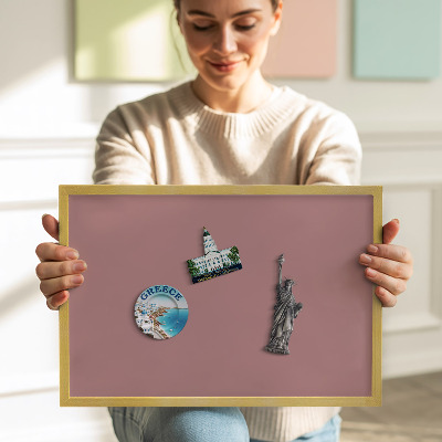 Tableau magnétique avec cadre doré Couleur rose pastel