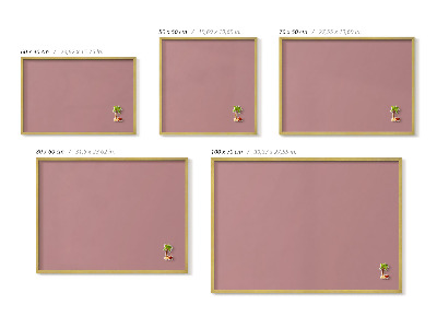 Tableau magnétique avec cadre doré Couleur rose pastel