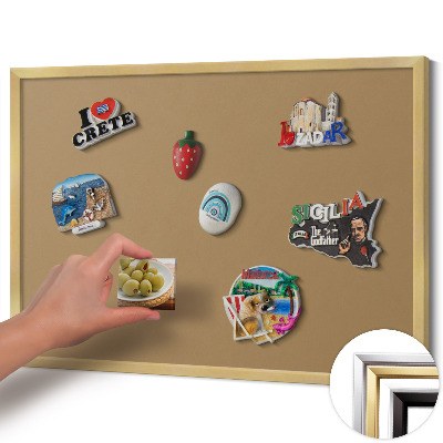Tableau magnétique avec cadre doré Couleur jaune foncé