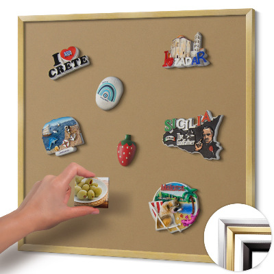 Tableau magnétique avec cadre doré Couleur jaune foncé