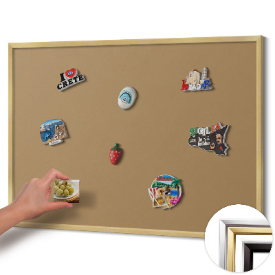 Tableau magnétique avec cadre doré Couleur jaune foncé