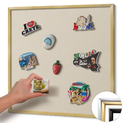 Tableau magnétique avec cadre doré Couleur beige clair