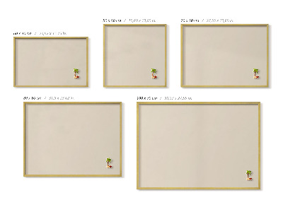 Tableau magnétique avec cadre doré Couleur beige clair