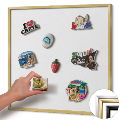 Tableau magnétique avec cadre doré Couleur blanche