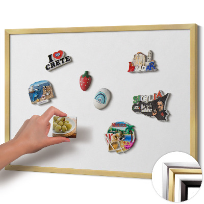 Tableau magnétique avec cadre doré Couleur blanche