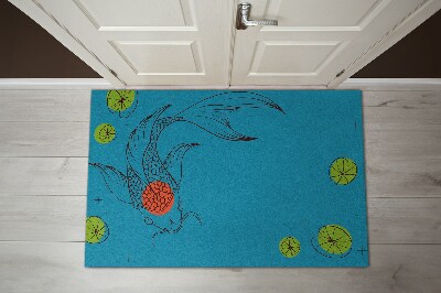 Tapis entrée intérieur Fish de carpe koi