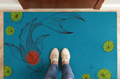 Tapis entrée intérieur Fish de carpe koi