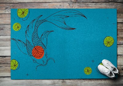 Tapis entrée intérieur Fish de carpe koi