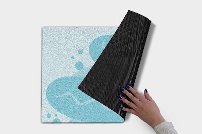 Tapis entrée intérieur Poisson bleu