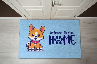 Tapis d'entrée Welcome to our home Chien