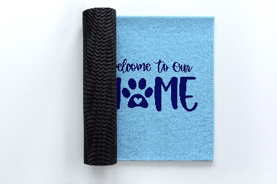 Tapis d'entrée Welcome to our home Chien