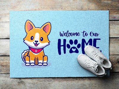 Tapis d'entrée Welcome to our home Chien