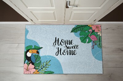 Tapis d'entrée Home sweet home Toucan et Flamingo