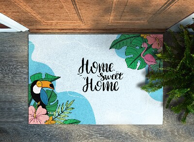 Tapis d'entrée Home sweet home Toucan et Flamingo