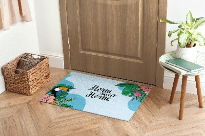 Tapis d'entrée Home sweet home Toucan et Flamingo