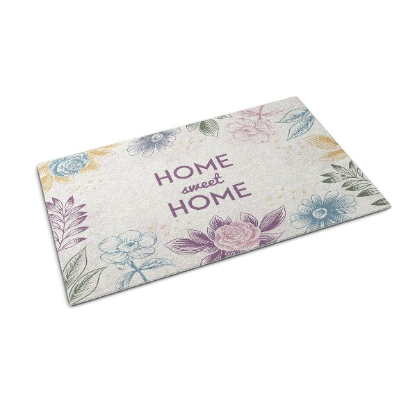 Tapis d'entrée Home sweet home Fleurs tirées