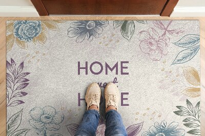 Tapis d'entrée Home sweet home Fleurs tirées