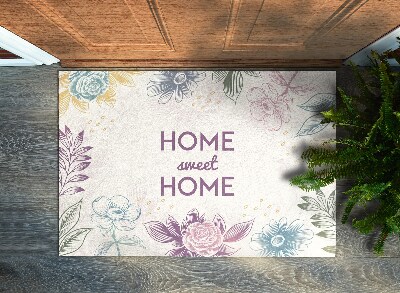 Tapis d'entrée Home sweet home Fleurs tirées