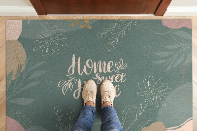 Tapis d'entrée Home sweet home Fond vert