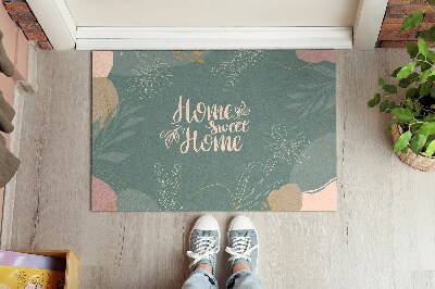 Tapis d'entrée Home sweet home Fond vert