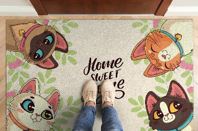 Tapis d'entrée Home sweet home Chats de conte de fées