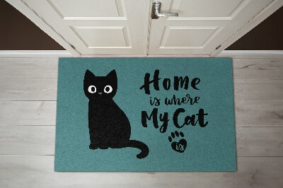 Tapis d'entrée Home is where my cat is