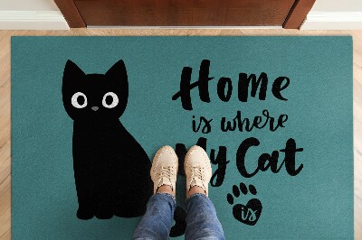 Tapis d'entrée Home is where my cat is