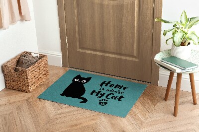 Tapis d'entrée Home is where my cat is