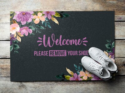 Tapis entrée Welcome Please remove your shoes