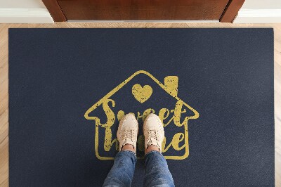 Tapis entrée Sweet home Inscription jaune