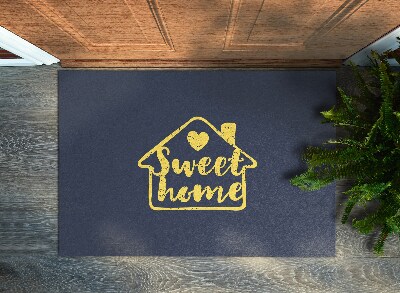 Tapis entrée Sweet home Inscription jaune