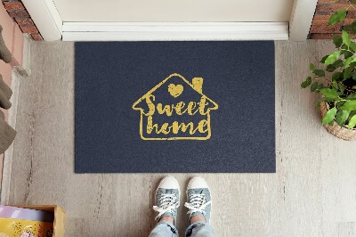 Tapis entrée Sweet home Inscription jaune