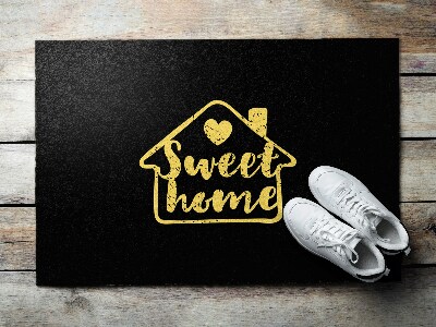 Tapis entrée Sweet home Fond noir