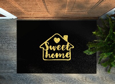 Tapis entrée Sweet home Fond noir