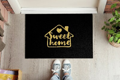 Tapis entrée Sweet home Fond noir