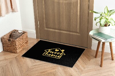 Tapis entrée Sweet home Fond noir