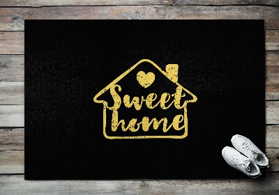 Tapis entrée Sweet home Fond noir